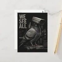 Spy Pigeon we see all Postcard