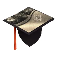 Gold Brushed Metal & Metallic Stone Graduation Cap