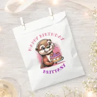 Otter Themed Girl's Birthday Party Photo Favor Bag