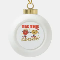 Tis The Season Christmas Retro Characters Ceramic Ball Christmas Ornament