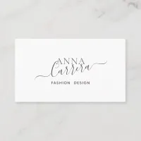 Minimal Luxury Boutique Black White Calligraphy Business Card