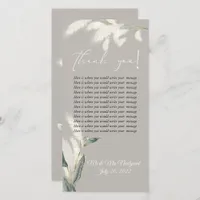 Ivory Pampas Grass Table Setting Thank You Cards 