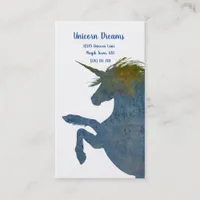 Pretty Boho Unicorn in Shades of Blue Business Card