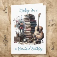 Wishing You a Beautiful Birthday | Books and Music Card