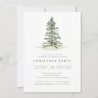 Simple Vintag Evergreen Christmas Party Invitation