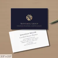 Blue Professional Luxury Logo Business Card