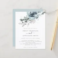 Budget Modern Christmas Florals Wedding Invitation