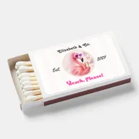 Beach Please Flamingo Bachelorette Personalized Matchboxes