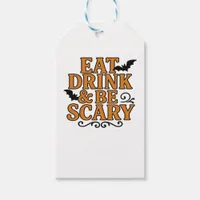 Eat Drink And Be Scary Halloween Vintage Graphic Gift Tags