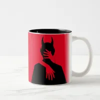 Sexy Gothic Devil Red Black Minimalist Silhouette Two-Tone Coffee Mug