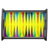 [Rainbow Fiesta] Harlequin Geometric Bright Yellow Serving Tray