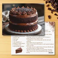 Chocolate Cake Recipe Postcard