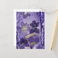 Most Beautiful Purple Violets Collage Postcard
