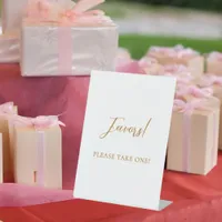 Favor sign wedding gold script