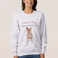Cute World's Best Yorkshire Terrier Mom Watercolor Sweatshirt