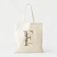 Monogram Initial Modern Letter F Boho Personalized Tote Bag