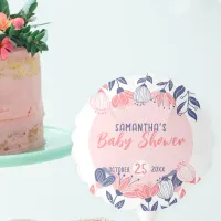 Cute Pink Blue Flowers Botanical Baby Shower