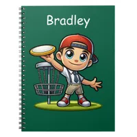 Cute Little Boy Playing Disc Golf Personalized Notebook