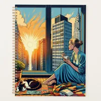 Morning Time in the City | Woman Reflecting Planner