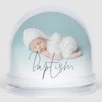 Baby Baptism 2 Photos Name and Date Snow Globes