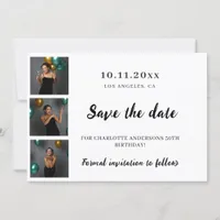 Birthday photo collage save the date
