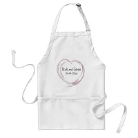 Pink Abstract Heart Wedding Adult Apron