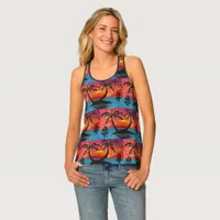 Tank Top (ao) - Sunset Tropical Island and Boats