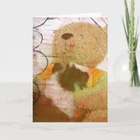 Guinea Pig and Teddy Bear Mixed Media Texture Card