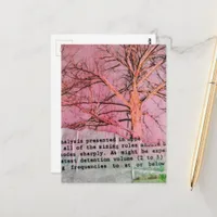 Unique Winter Tree Mixed Media Collage Postcard