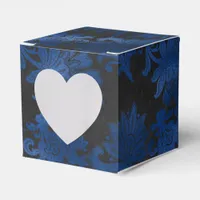 Royal Blue, Black and Silver Damask Favor Boxes