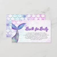 Mermaid Tail Baby Shower Book Request Enclosure Card