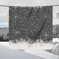 Snowfall and Snow Borders Christmas ID591 Sherpa Blanket