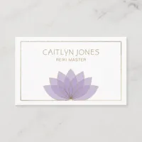 Purple And Gold Lotus Logo Yoga | Reiki Business Card