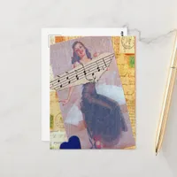 Vintage Pinup Collage Postcard