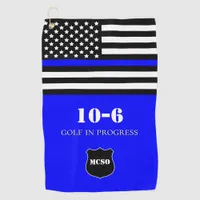 [Thin Blue Line} Monogram Police Officer 10-6 Golf Towel