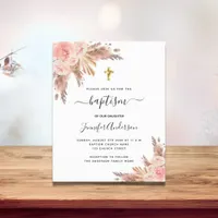 Budget Baptism girl pampas grass rose gold blush