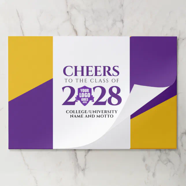 Purple Gold School College University Graduation Paper Pad