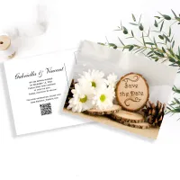 Rustic White Daisy Woodland Wedding Save the Date Announcement Postcard