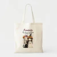  Title Too Cute To Spook Tote Bag, Halloween Tote 