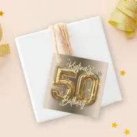 Elegant Gold and Diamond 50th Birthday  Favor Tags