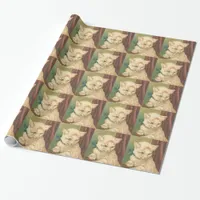 Vintage White Cat Wrapping Paper