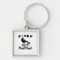 Halloween Skull. F Caw F Vintage Graphic Keychain