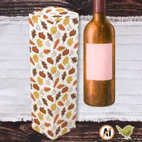 Autumn leaves and pumpkins wine box