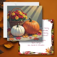 Thanksgiving Blessings | Pumpkins, Mums, Fall   Card