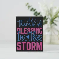 Inspirational There Is A Blessing In The Storm Postcard