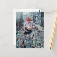 Run Away The Denist is Coming A Surreal Collage  Postcard