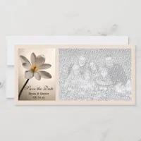 White Wildflower Wedding Save the Date