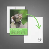 Cute Squirrel on Fence Flat Thank You Card