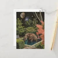 Surreal Beautiful Elephant in the pool Postcard
