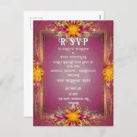 Floral Pink Elegance Wedding Collection Postcard